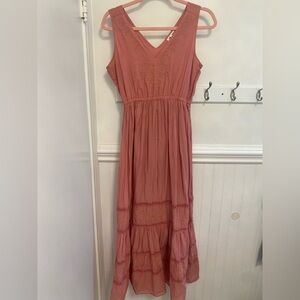 Lucky Brand Pink Embroidered Dress